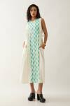 Buy_Son of A Noble Snob_Off White Cotton Satin Round Neck Oscar Sleeveless Dress _Online_at_Aza_Fashions