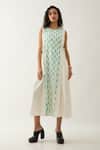Buy_Son of A Noble Snob_Off White Cotton Satin Round Neck Oscar Sleeveless Dress _at_Aza_Fashions