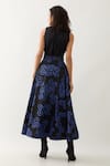 Shop_Son of A Noble Snob_Black Cotton Satin Anther Print Long Skirt _at_Aza_Fashions