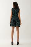 Shop_Son of A Noble Snob_Black Cotton Satin Round Neck Raven Regal Print Dress _at_Aza_Fashions