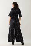 Shop_Son of A Noble Snob_Black Cotton Satin Collared Barbed Print Relaxed Fit Shirt _at_Aza_Fashions