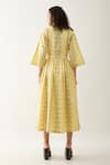 Shop_Son of A Noble Snob_Yellow Cotton Satin Collared Lemon Midi Dress _at_Aza_Fashions