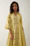Buy_Son of A Noble Snob_Yellow Cotton Satin Collared Lemon Midi Dress 