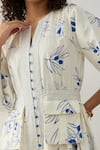 Son of A Noble Snob_Off White Cotton Satin Open Neck Grape Print Midi Dress _Online_at_Aza_Fashions