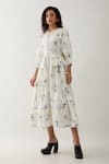 Shop_Son of A Noble Snob_Off White Cotton Satin Open Neck Grape Print Midi Dress _Online_at_Aza_Fashions