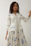 Son of A Noble Snob_Off White Cotton Satin Open Neck Grape Print Midi Dress _at_Aza_Fashions