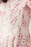 Son of A Noble Snob_Off White Cotton Satin Round Neck Ronita Floral Midi Dress _at_Aza_Fashions