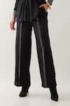 Shop_Son of A Noble Snob_Black Cotton Satin Collared Safa Co-ord Set _Online_at_Aza_Fashions