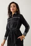 Buy_Son of A Noble Snob_Black Cotton Satin Collared Safa Co-ord Set 