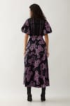 Shop_Son of A Noble Snob_Black Cotton Satin Bows Collared Samui Farm Print Skirt Set _at_Aza_Fashions