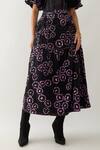 Shop_Son of A Noble Snob_Black Cotton Satin Bows Collared Samui Farm Print Skirt Set _Online_at_Aza_Fashions
