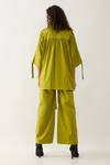 Shop_Son of A Noble Snob_Green Cotton Satin Collared Leaf Relaxed Fit Shirt And Pant Set _at_Aza_Fashions
