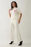 Buy_Son of A Noble Snob_Off White Cotton Satin Embroidery Collared Spring Farm Shirt 