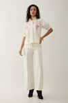 Shop_Son of A Noble Snob_Off White Cotton Satin Embroidery Collared Spring Farm Shirt _Online