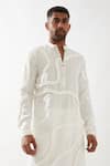 Buy_Son of A Noble Snob_White Linen Felix Kurta Set _Online_at_Aza_Fashions