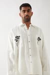 Son of A Noble Snob_White Linen Anti Fit Shirt And Trouser Set _Online_at_Aza_Fashions