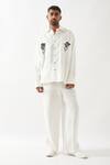 Buy_Son of A Noble Snob_White Linen Anti Fit Shirt And Trouser Set _at_Aza_Fashions