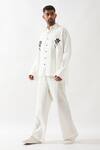 Buy_Son of A Noble Snob_White Linen Anti Fit Shirt And Trouser Set _Online_at_Aza_Fashions