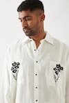 Son of A Noble Snob_White Linen Anti Fit Shirt And Trouser Set _at_Aza_Fashions