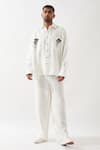 Shop_Son of A Noble Snob_White Linen Anti Fit Shirt And Trouser Set 