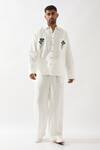 Son of A Noble Snob_White Linen Anti Fit Shirt And Trouser Set _Online