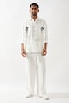 Buy_Son of A Noble Snob_White Linen Anti Fit Shirt And Trouser Set _Online