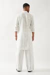 Shop_Son of A Noble Snob_White Linen Printed Slim Fit Kurta Set _at_Aza_Fashions