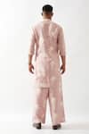 Shop_Son of A Noble Snob_Pink Linen Embroidery Printed Slim Fit Kurta Set _at_Aza_Fashions