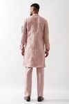 Shop_Son of A Noble Snob_Pink Linen Solid Pleated Kurta Set _at_Aza_Fashions