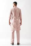 Shop_Son of A Noble Snob_Pink Linen Applique Kurta Set _at_Aza_Fashions
