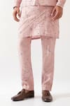 Son of A Noble Snob_Pink Linen Madox Branch Bundi Set _Online_at_Aza_Fashions