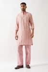 Buy_Son of A Noble Snob_Pink Chanderi Silk Printed Kurta Set _at_Aza_Fashions