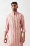 Son of A Noble Snob_Pink Chanderi Silk Printed Kurta Set _at_Aza_Fashions