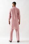 Shop_Son of A Noble Snob_Pink Chanderi Silk Beads Hand Embroidered Kurta Set _at_Aza_Fashions