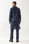 Shop_Son of A Noble Snob_Navy Linen Madox Stamp Bundi Set _at_Aza_Fashions
