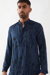 Buy_Son of A Noble Snob_Navy Tencel, Satin Sequins, Beads Hand Embroidered Kurta Set 