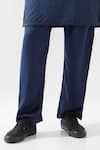 Shop_Son of A Noble Snob_Navy Tencel, Satin Beads, Embroidery Hand Kurta Set _Online_at_Aza_Fashions