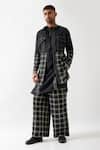 Buy_Son of A Noble Snob_Black Linen Zane Regal Bundi Set _at_Aza_Fashions