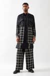 Buy_Son of A Noble Snob_Black Linen Zane Regal Bundi Set _Online_at_Aza_Fashions