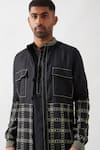 Son of A Noble Snob_Black Linen Zane Regal Bundi Set _at_Aza_Fashions
