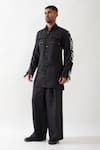 Buy_Son of A Noble Snob_Black Linen Eros Kurta Set _Online_at_Aza_Fashions