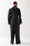 Shop_Son of A Noble Snob_Black Linen Eros Kurta Set _at_Aza_Fashions