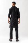 Shop_Son of A Noble Snob_Black Linen Printed Kurta Set _at_Aza_Fashions