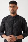 Shop_Son of A Noble Snob_Black Linen Printed Kurta Set 