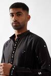 Buy_Son of A Noble Snob_Black Silk Glitter Hand Embroidered Kurta Set 