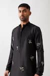 Buy_Son of A Noble Snob_Black , Satin Beads, Cut Work Hand Embroidered Kurta Set 