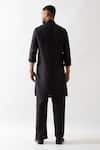 Shop_Son of A Noble Snob_Black Silk Cut Work, Beads Hand Embroidered Kurta Set _at_Aza_Fashions