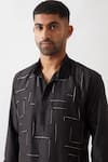 Buy_Son of A Noble Snob_Black Silk Cut Work, Beads Hand Embroidered Kurta Set 