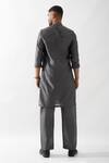 Shop_Son of A Noble Snob_Gray Chanderi Silk Beads, Cut Work Hand Embroidered Kurta Set _at_Aza_Fashions