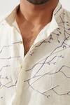 Shop_Son of A Noble Snob_Ivory Linen Printed Slim Fit Kurta Set 